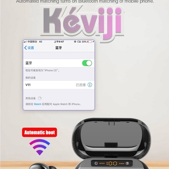 Waterproof V11 Pro noise canceling,150 hrs listening time, 2400mAh powerbank - Picture 12 of 16